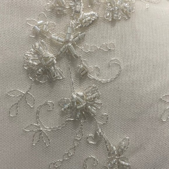 Sheer Embroidered Ivory Crop Top with Beading - Picture 6 of 6